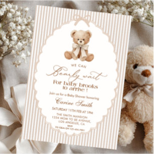 We Can Bearly Wait Gender Neutral Baby Shower Invitation