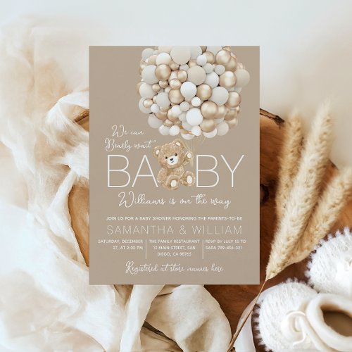 We can Bearly Wait Gender Neutral Baby Shower Invitation