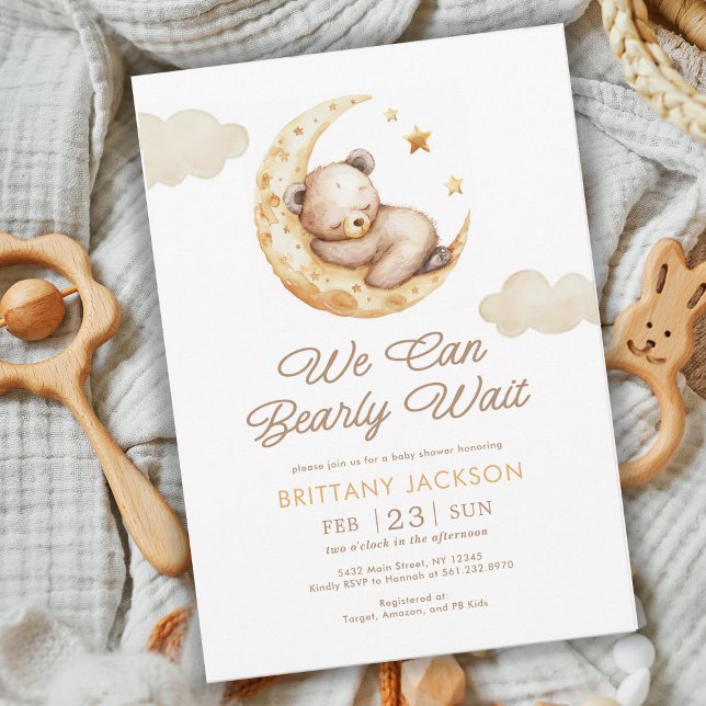 We Can Bearly Wait Gender Neutral Baby Shower Invitation (Creator Uploaded)