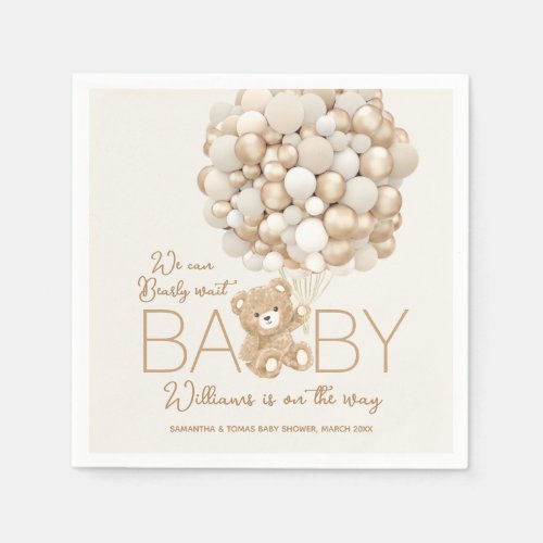 We can Bearly Wait Gender Neutral Baby Shower Napkins