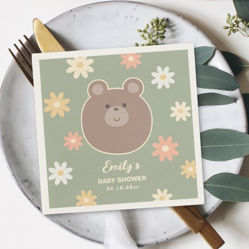 We Can Bearly Wait Gender Neutral Baby Shower Napkins