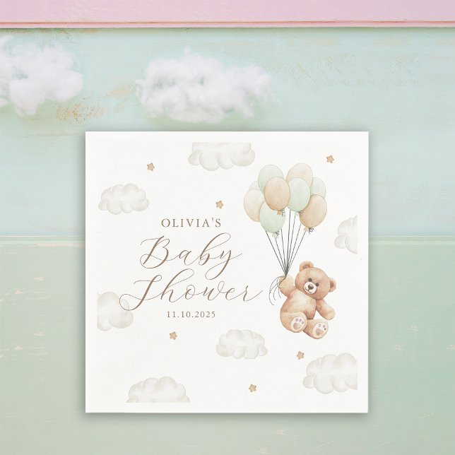 We Can Bearly Wait Gender Neutral Baby Shower Napkins (Creator Uploaded)