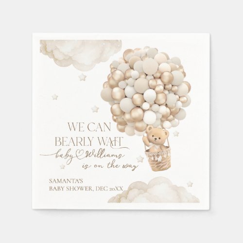 We Can Bearly wait Gender Neutral Baby Shower Napkins