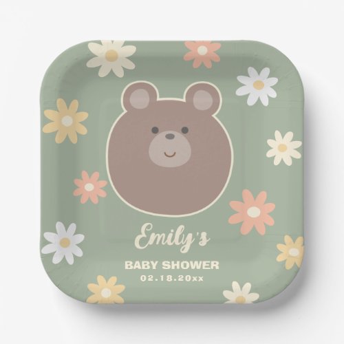 We Can Bearly Wait Gender Neutral Baby Shower Paper Plates