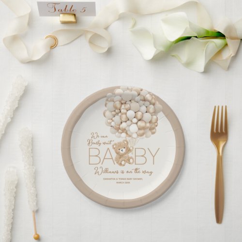 We can Bearly Wait Gender Neutral Baby Shower Paper Plates