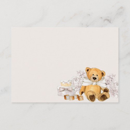 We Can Bearly Wait Gender Neutral Bear Baby Blank Enclosure Card
