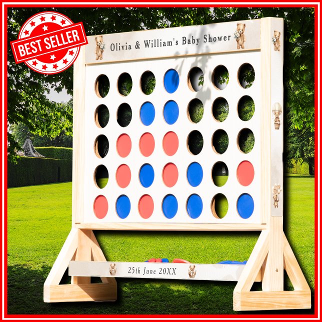 We Can Bearly Wait Gender Neutral Bear Baby Shower Fast Four (Creator Uploaded)