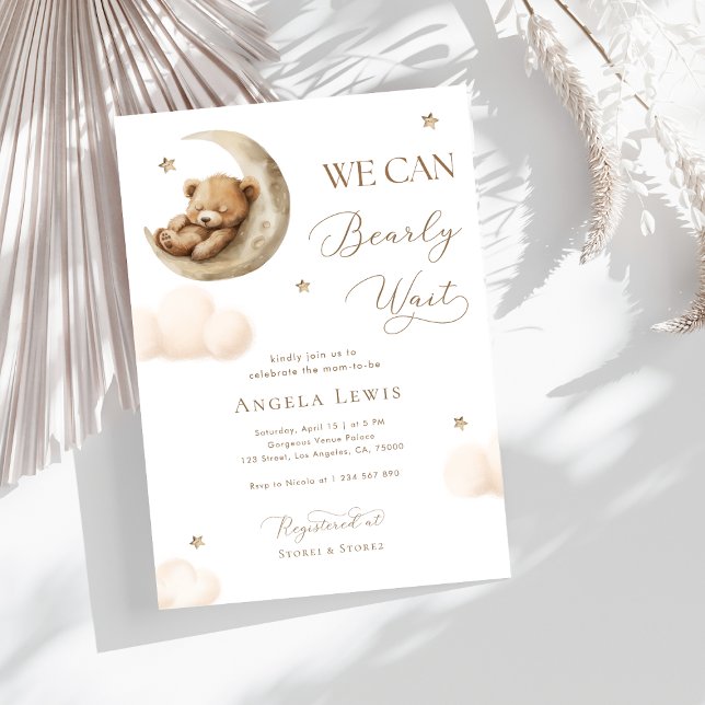 We can Bearly Wait Gender Neutral Bear Baby Shower Invitation (Creator Uploaded)