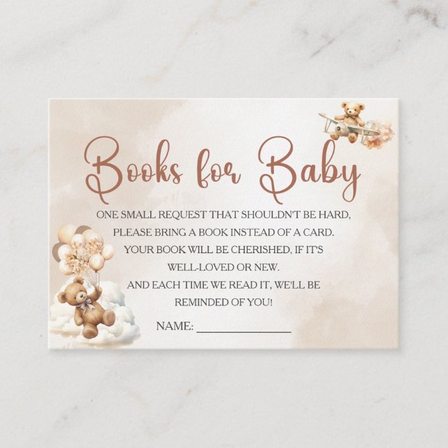 We Can Bearly Wait Gender Neutral BOOKS FOR BABY Enclosure Card (Front)