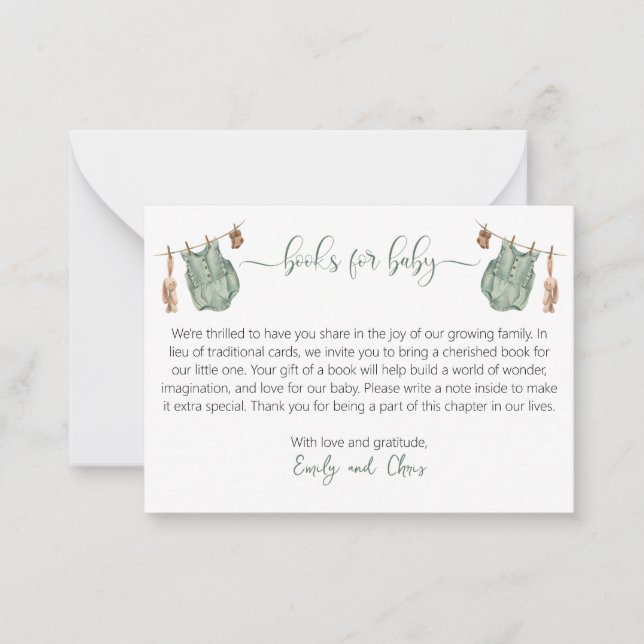 We can bearly wait gender neutral books for baby  note card (Front)