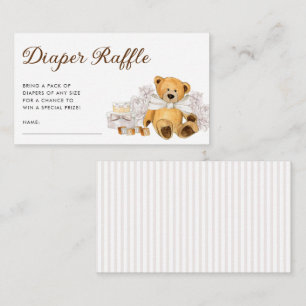 We Can Bearly Wait Gender Neutral Diaper Raffle Enclosure Card