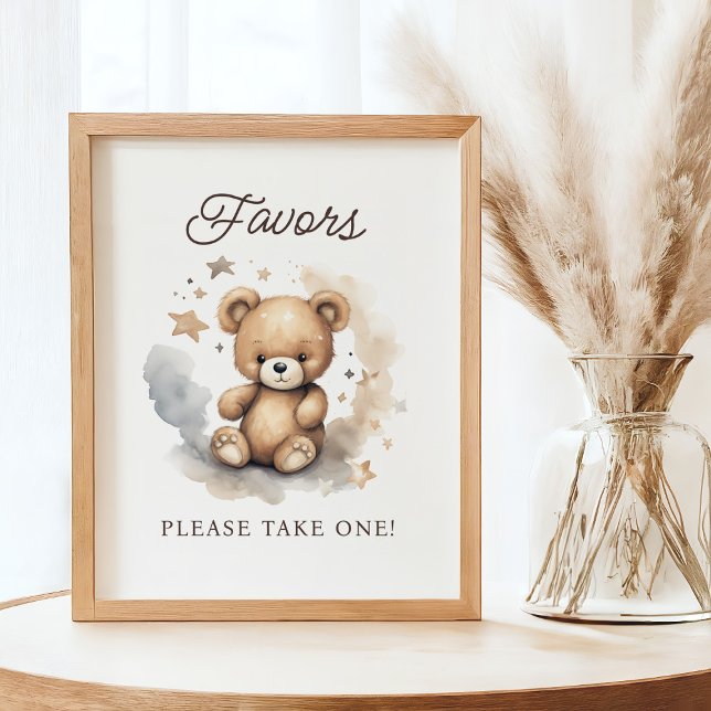 We Can Bearly Wait Gender Neutral Shower Favor Poster (Creator Uploaded)