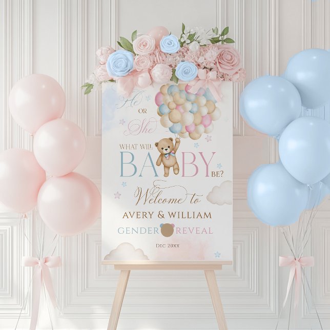 We Can Bearly Wait Gender Reveal Bear Baby Shower  Foam Board (Creator Uploaded)