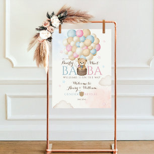 We Can Bearly Wait Gender Reveal Bear Baby Shower Foam Board