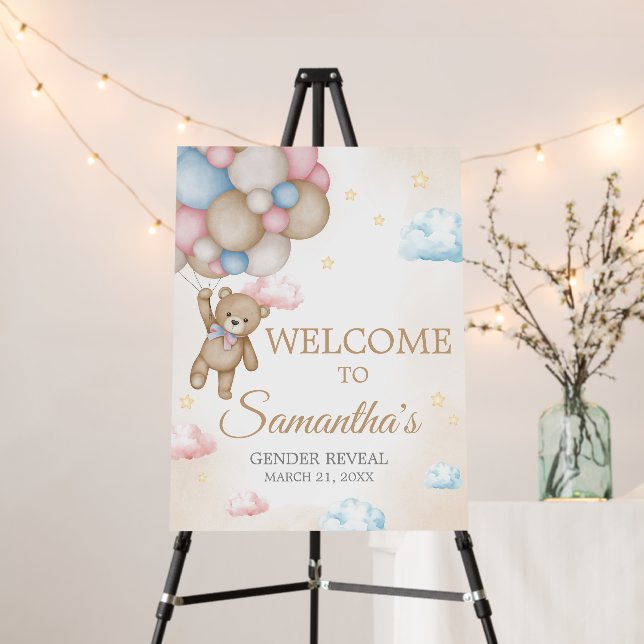 We Can Bearly Wait Gender Reveal Welcome Sign (In Situ (Stand))