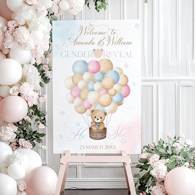 We Can Bearly Wait Gender Reveal Welcome Sign, Ted Foam Board (Creator Uploaded)