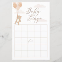 We Can Bearly Wait Girl Baby Shower Bingo Game