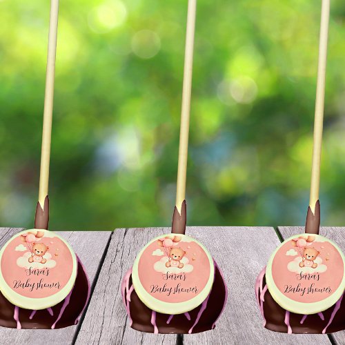 We can bearly wait girl baby shower cake pops