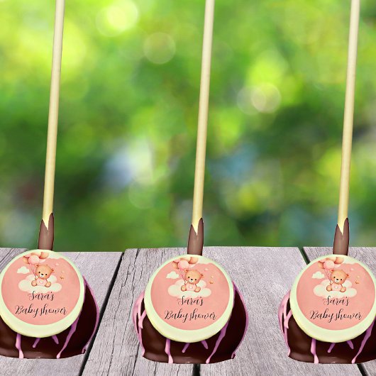 We can bearly wait girl baby shower cake pops