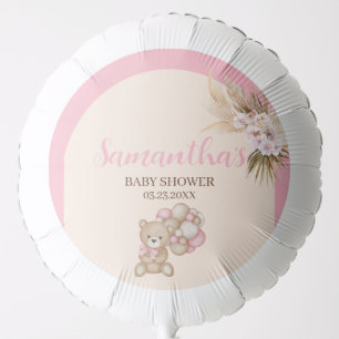 We Can Bearly Wait Girl Baby Shower Large Balloon