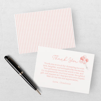 We Can Bearly Wait Girl Baby Shower Thank You Card