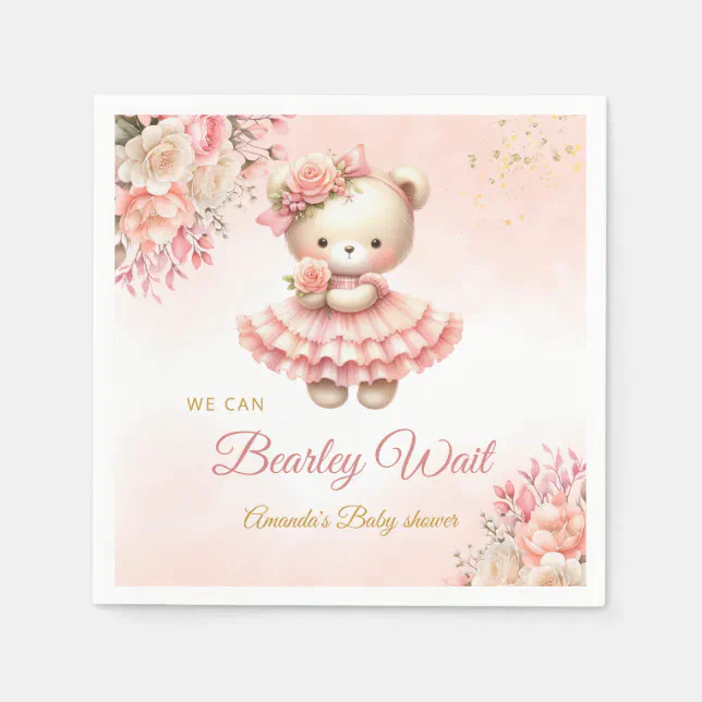 Libro Degli Ospiti Per Baby Shower A Tema Orsacchiotto - We Can Bearly Wait - Cornice In Legno 3D Con Finestra Per Ecografia E Scatola Cuori In Legno Per Firma Ospiti - Decorazione Bosco - 4