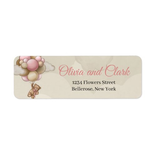 We can bearly wait girl teddy bear balloons label