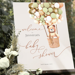 We Can Bearly Wait! Green Baby Shower Foam Board