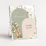 We Can Bearly Wait Green Baby Shower Food Poster<br><div class="desc">Make your event special with this Boho Teddy Bear Baby Shower with our cute and lovely printable Food Sign featuring adorable Sage Green Bear Baby Shower theme. Download,  personalize,  and create lasting memories with this perfect touch for your joyous celebration!

BS412</div>