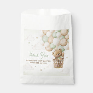 We Can Bearly Wait Green Bear Baby Shower Favor Bag
