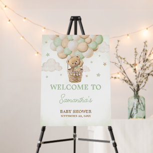 We Can Bearly Wait Green Bear Welcome Sign