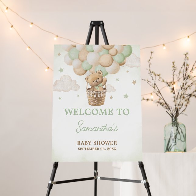 We Can Bearly Wait Green Bear Welcome Sign (In Situ (Stand))