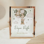 We Can Bearly Wait Green Boho Diaper Raffle Poster<br><div class="desc">Make your event special with this Boho Teddy Bear Baby Shower with our cute and lovely printable Diaper Raffle Sign featuring adorable Bear Balloon Baby Shower theme. Download,  personalize,  and create lasting memories with this perfect touch for your joyous celebration!

BS603</div>