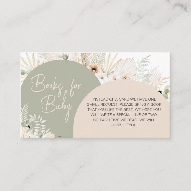 We Can Bearly Wait Green Books for Baby Enclosure Card (Front)