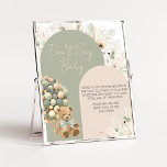 We Can Bearly Wait Green Don't Say Baby Poster<br><div class="desc">Make your event special with this Boho Teddy Bear Baby Shower with our cute and lovely printable Don't Say Baby Sign featuring adorable Sage Green Bear Baby Shower theme. Download,  personalize,  and create lasting memories with this perfect touch for your joyous celebration!

BS412</div>