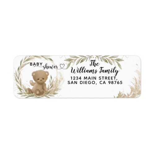 We can bearly wait Greenery Baby Shower Label