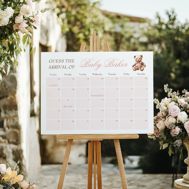 We Can Bearly Wait Guess Baby's Arrival Date Game Foam Board (Creator Uploaded)