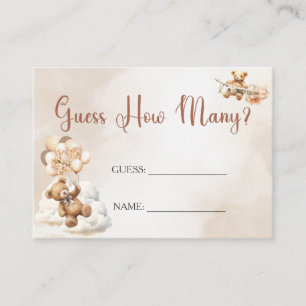 We Can Bearly Wait GUESS HOW MANY Baby Shower Game Enclosure Card