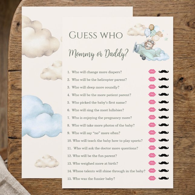 We Can Bearly Wait Guess Who Mommy or Daddy Game  (Guess Who Mommy or Daddy Game Bearly Wait Boy)