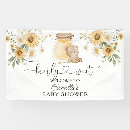 We Can Bearly Wait Honey Bear Baby Shower Banner