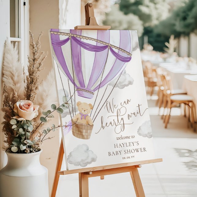 We Can Bearly Wait Hot Air Balloon Baby Shower Foam Board (Creator Uploaded)