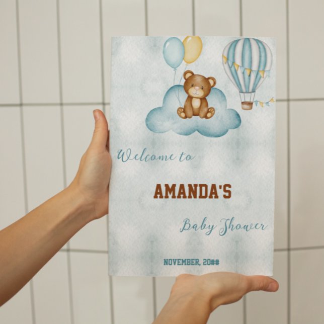 We Can Bearly Wait Hot Air Balloon Baby Shower Inv Foam Board (Creator Uploaded)
