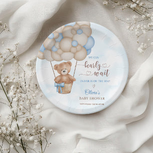 We Can Bearly Wait Hot Air Balloon Baby Shower Paper Plates