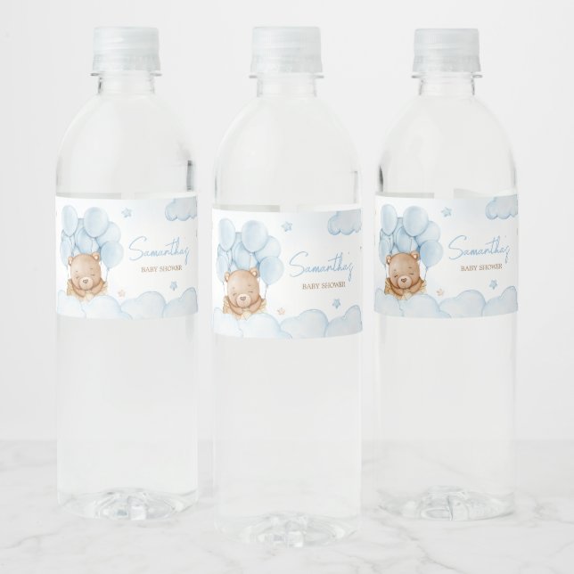 We Can Bearly Wait Hot Air Balloon Water Bottle Label (Bottles)