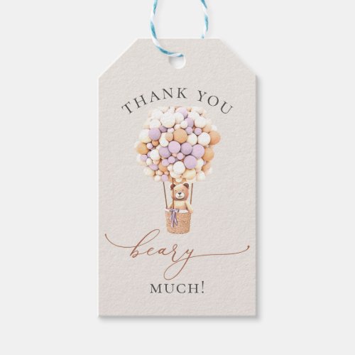 We Can Bearly Wait Lavender Gift Tags