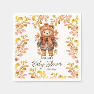 We Can Bearly Wait Leaves Baby Shower Napkins