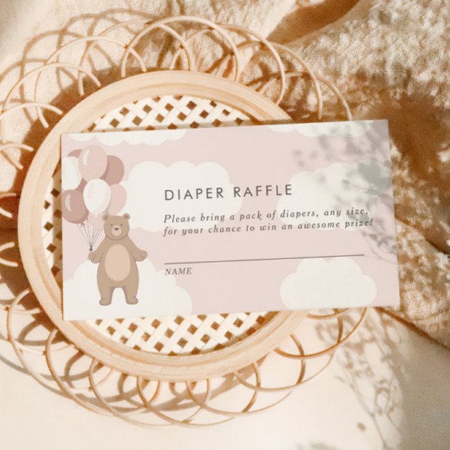 We Can Bearly Wait | Light Pink Raffle Shower Enclosure Card (Creator Uploaded)