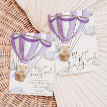 We Can Bearly Wait Lilac Baby Shower Invitation