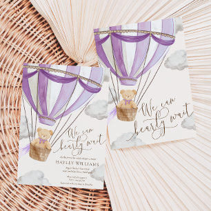 We Can Bearly Wait Lilac Baby Shower Invitation