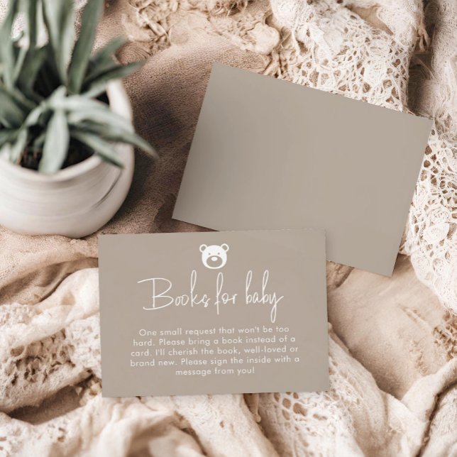 We Can Bearly Wait Minimalist Books For Baby Enclosure Card (Creator Uploaded)